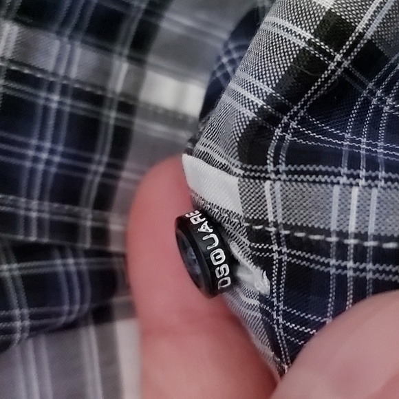 Dsquared Blue and White Plaid Made in Italy Button Down Shirt Size 48 - Picture 6 of 8